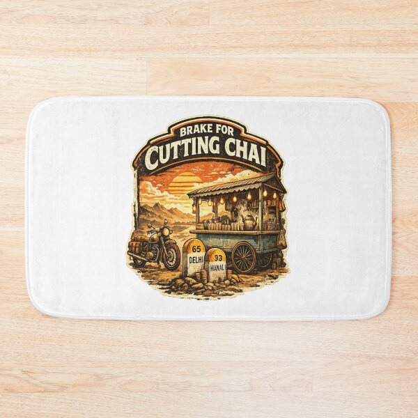 Item preview, Brake For Cutting Chai Retro Biker T-Shirt | Vintage India Motorcycle Road Trip Design designed and sold by Globalcitytees.