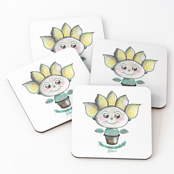 Item preview, Kawaii cute flower happy pot designed and sold by Hadir Art .