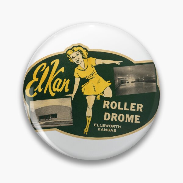 Item preview, Elkan Roller Drome Ellsworth Kansas Roller Skating Rink Sticker Decal Label designed and sold by tislord.