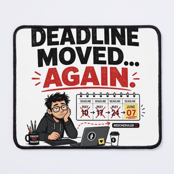 Item preview, Deadline Moved Again Funny Design designed and sold by CoolTShirtDesign.