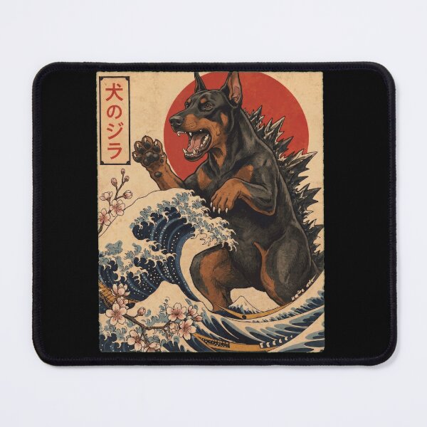 Item preview, Doberman Pinscher Dogzilla Japanese Wave Art Dog Owner designed and sold by TerryConnells.
