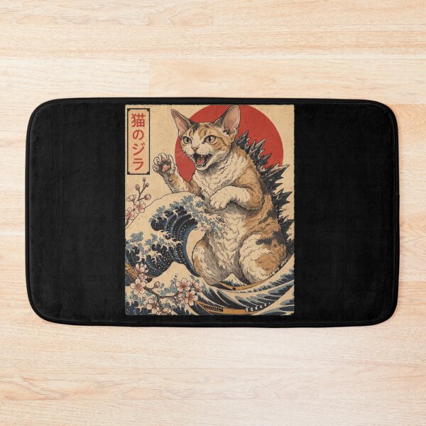 Item preview, Devon Rex Catzilla Japanese Wave Art Cat Owner designed and sold by TerryConnells.
