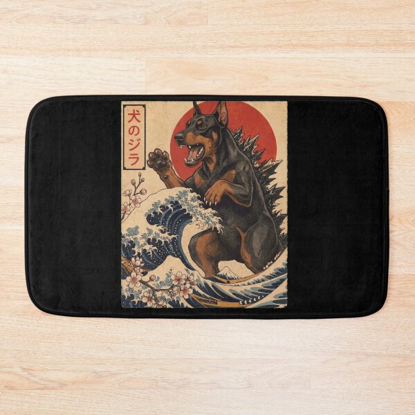 Item preview, Doberman Pinscher Dogzilla Japanese Wave Art Dog Owner designed and sold by TerryConnells.