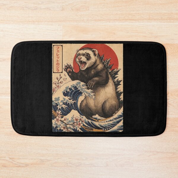 Item preview, Ferretzilla Japanese Wave Art Animal Ferret Lover designed and sold by TerryConnells.