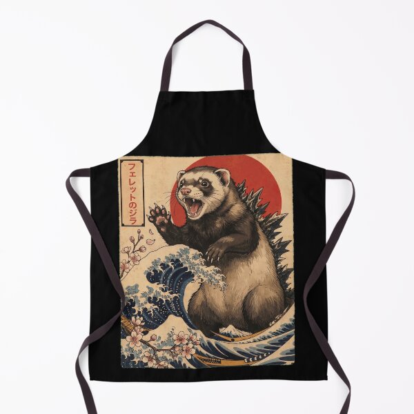 Item preview, Ferretzilla Japanese Wave Art Animal Ferret Lover designed and sold by TerryConnells.