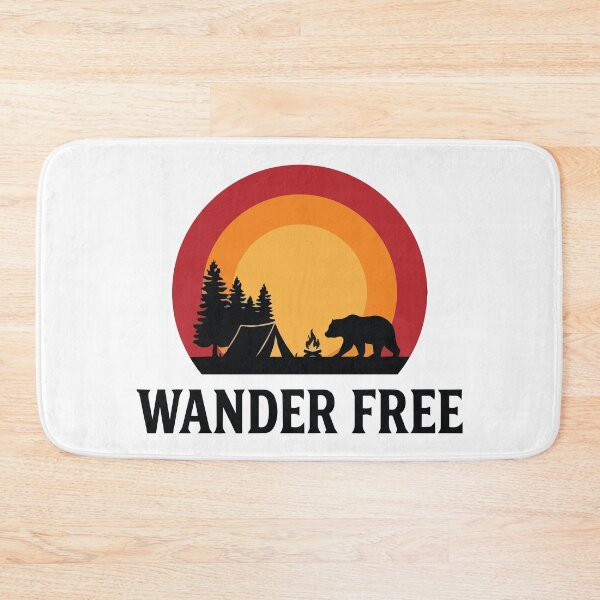 Item preview, Wander Free - Bear Forest Camp Retro Sunset Circle Banner designed and sold by Arc2020.