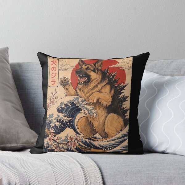 Item preview, German Shepherd Dogzilla Japanese Wave Art Dog Owner designed and sold by TerryConnells.