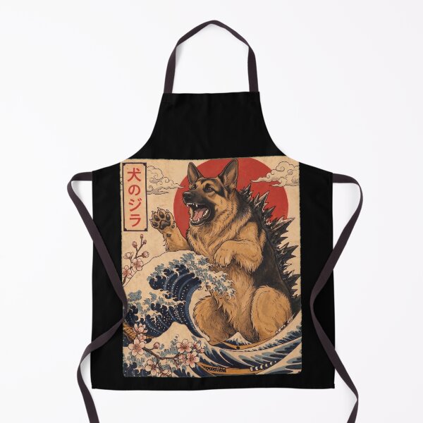 Item preview, German Shepherd Dogzilla Japanese Wave Art Dog Owner designed and sold by TerryConnells.