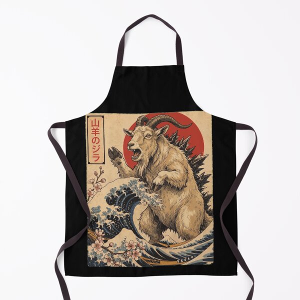Item preview, Goatzilla, arte japonés de la ola, amante de los animales y las cabras. designed and sold by TerryConnells.