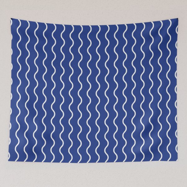 Item preview, Royal Blue And White Waves Pattern designed and sold by pattern-archive.