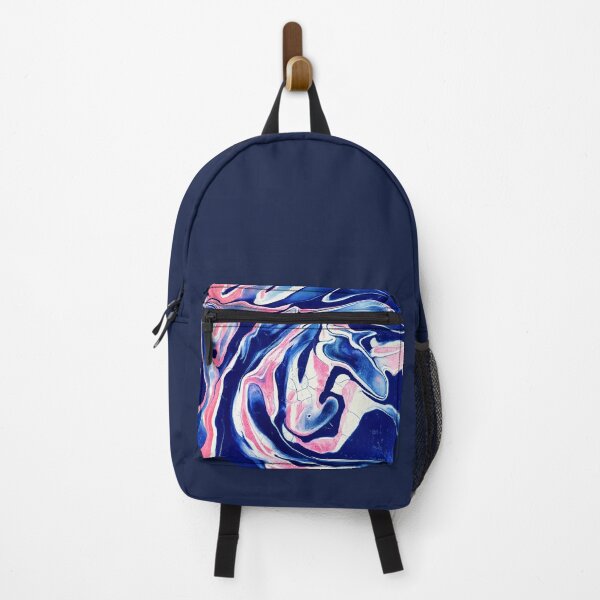 Item preview, Storm at the Coral Sea | Abstract Ocean Eye Art | Blue Pink Fluid Acrylic Painting designed and sold by TheSlowShore.