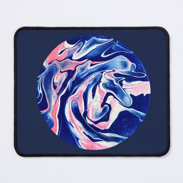 Item preview, Storm at the Coral Sea | Abstract Ocean Eye Art | Blue Pink Fluid Acrylic Painting designed and sold by TheSlowShore.