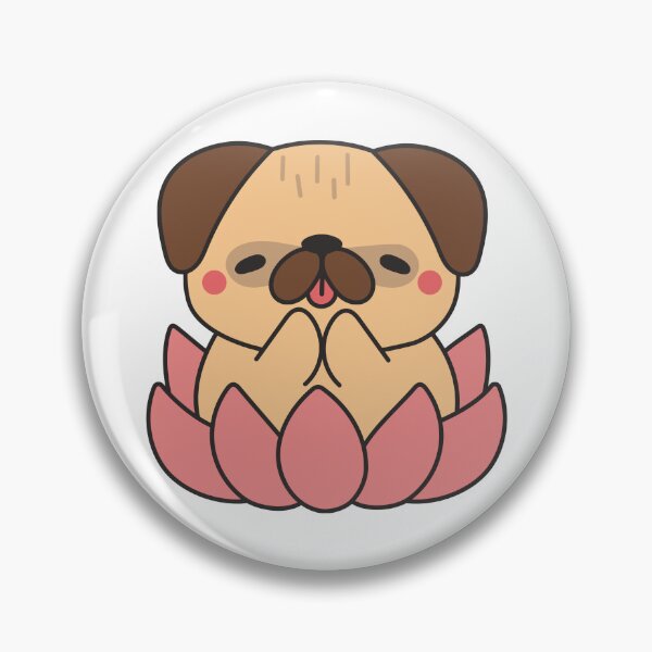 Item preview, Cute Meditating Pug in Lotus Flower Kawaii Zen Dog designed and sold by debbiebento.