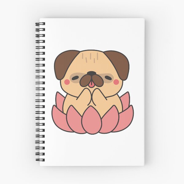 Item preview, Cute Meditating Pug in Lotus Flower Kawaii Zen Dog designed and sold by debbiebento.