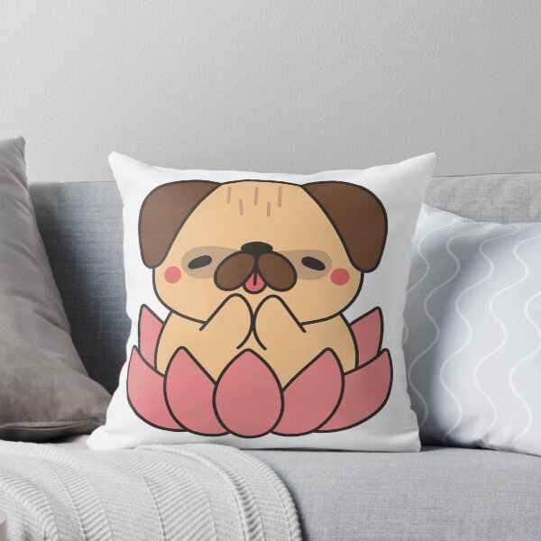 Item preview, Cute Meditating Pug in Lotus Flower Kawaii Zen Dog designed and sold by debbiebento.