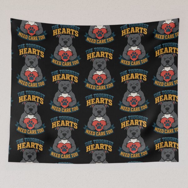 Item preview, The Toughest Hearts Need Care Too Staffy Design designed and sold by TeeTimeTreasure.