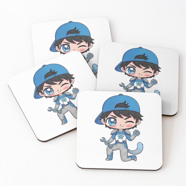 Item preview, Cute Neko Mechanic Boy - Blue Backwards Cap Anime Chibi designed and sold by Evangeline2016.