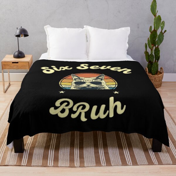 Item preview, Six Seven Bruh Cool Cat Retro Tee designed and sold by StranHabesre51.