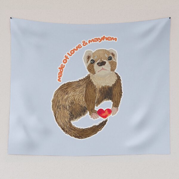Item preview, Made of Love and Mayhem Bramble the Ferret designed and sold by Blackberries & Moss.