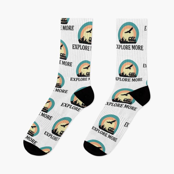 Item preview, Explore More - Eagle & Mountain Van Life Retro Sunset Circle Banner designed and sold by ArcApparel2020.