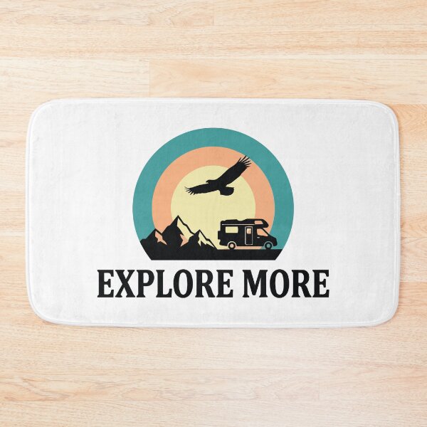 Item preview, Explore More - Eagle & Mountain Van Life Retro Sunset Circle Banner designed and sold by Arc2020.