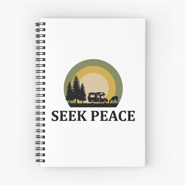 Item preview, Seek Peace - Deer & Forest Van Life Retro Sunset Circle Banner designed and sold by ArcApparel2020.