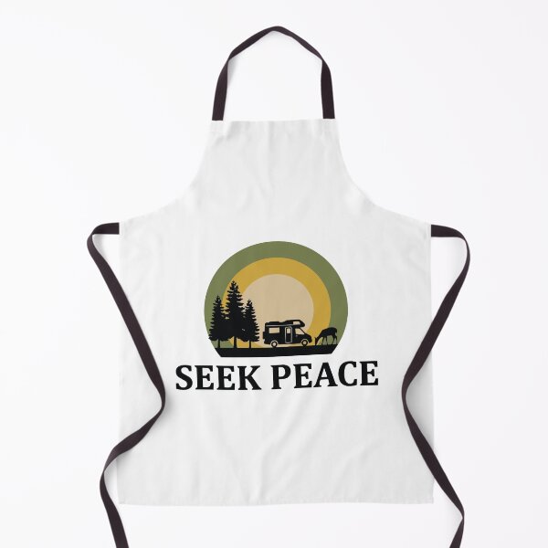 Item preview, Seek Peace - Deer & Forest Van Life Retro Sunset Circle Banner designed and sold by ArcApparel2020.