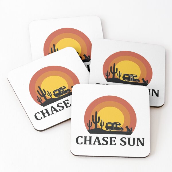 Item preview, Chase Sun - Fox & Desert Van Life Retro Sunset Circle Banner designed and sold by ArcApparel2020.