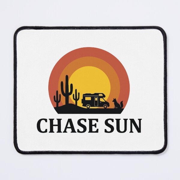 Item preview, Chase Sun - Fox & Desert Van Life Retro Sunset Circle Banner designed and sold by ArcApparel2020.
