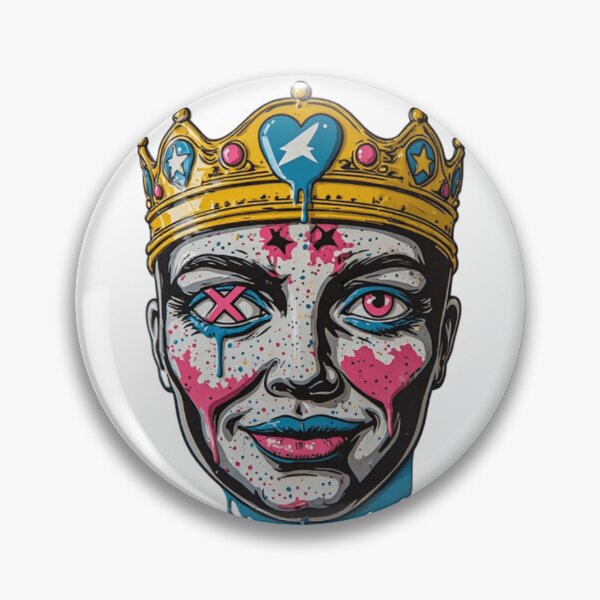 Item preview, Street Art Face Paint King | Festival Graffiti Portrait designed and sold by Resolution Retro.
