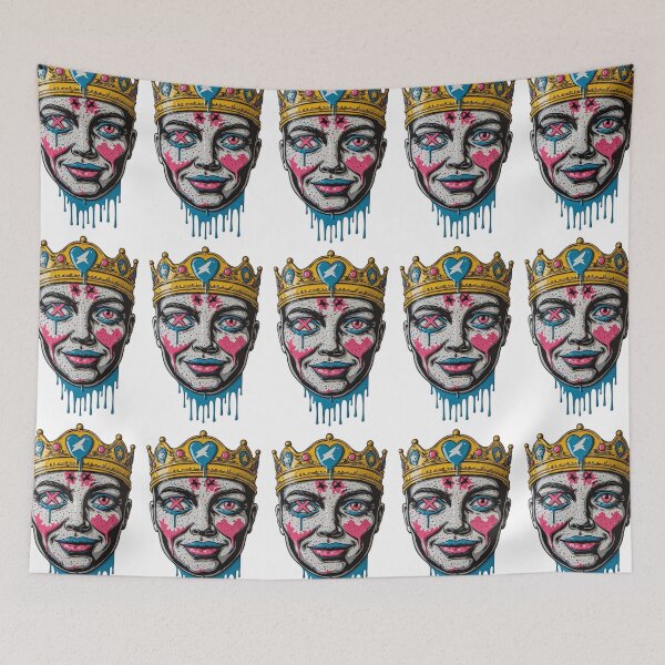 Item preview, Street Art Face Paint King | Festival Graffiti Portrait designed and sold by Resolution Retro.