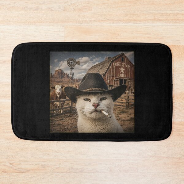Item preview, Smoking Cowboy Cat Western Ranch Vintage T-Shirt designed and sold by StranHabesre51.