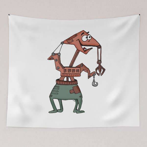 Item preview, Crane Expectations – Funny Cute Surreal Mechanical Character Art designed and sold by MyxaART.