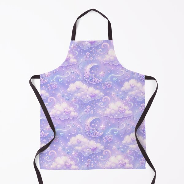 Artikelvorschau, Verträumter Lavendel-Mond & Wolken Kawaii Nahtloses Muster Aufkleber entworfen und verkauft von WeirdSketcher.