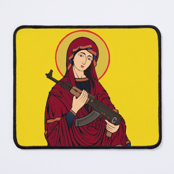 Item preview, Virgin Mary with AK 47 | Orthodox Christian God's Mom with Guns designed and sold by Based History.