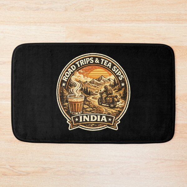 Item preview, Road Trips & Tea Sips India Retro Motorcycle T-Shirt | Vintage Chai Rider Adventure Design designed and sold by Globalcitytees.