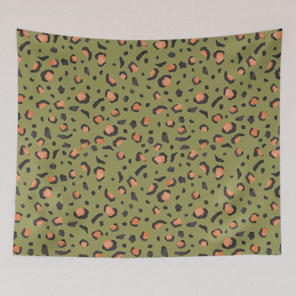 Item preview, Watercolor Leopard Print Pattern – Olive Green Boho Animal Print Aesthetic  designed and sold by anigui.