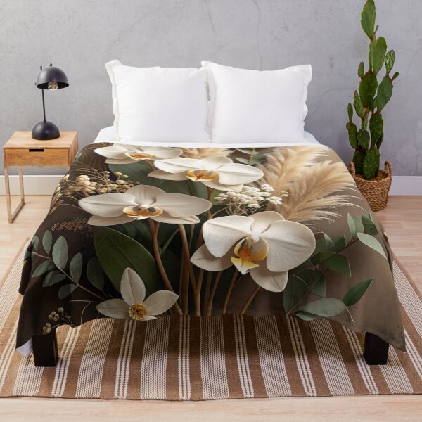 Item preview, Boho White Orchid and Pampas Grass Art designed and sold by Kavin786.