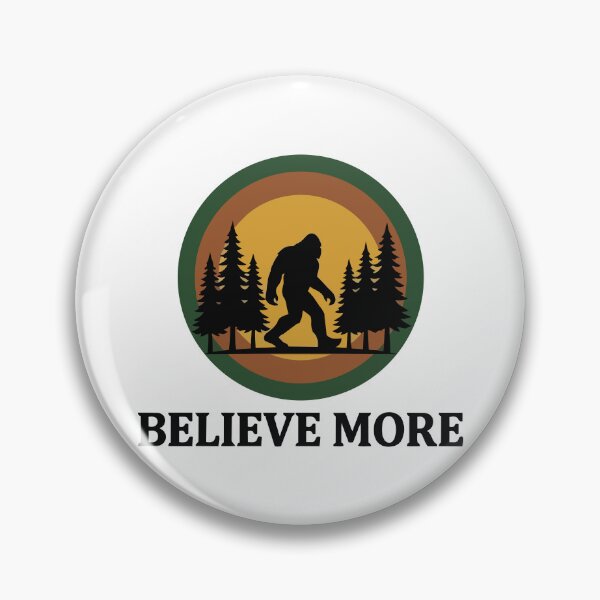 Item preview, Believe More - Retro Bigfoot Silhouette Wilderness Circle designed and sold by ArcApparel2020.