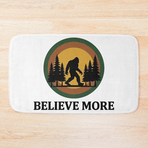Item preview, Believe More - Retro Bigfoot Silhouette Wilderness Circle designed and sold by ArcApparel2020.
