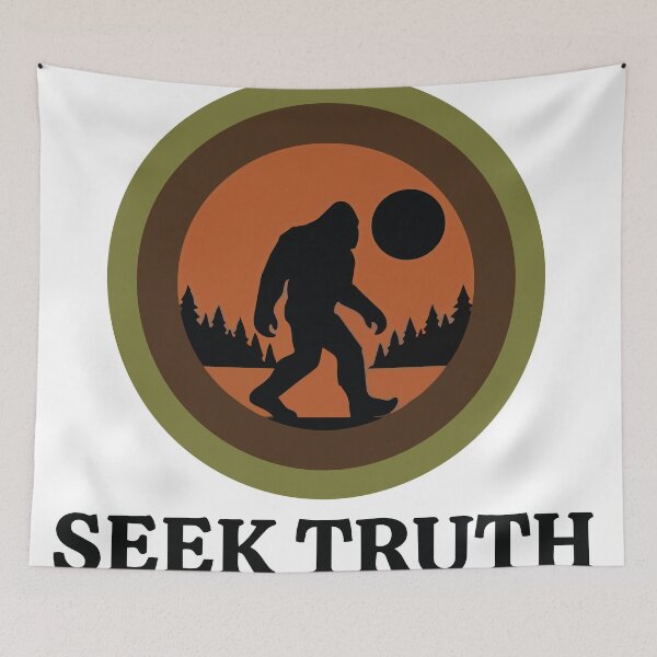 Item preview, Seek Truth - Bigfoot Footprint & Silhouette Expedition Gear designed and sold by ArcApparel2020.