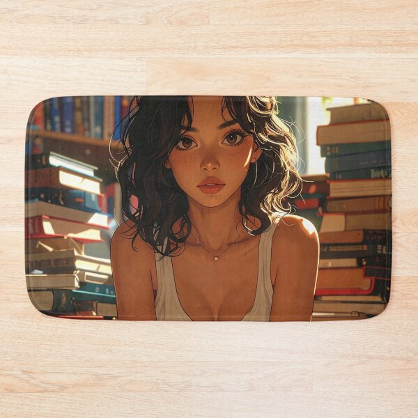 Item preview, ​Cozy Anime Girl Reading in Library designed and sold by Kavin786.