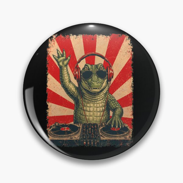 Item preview, Vintage DJ Alligator With Headphones Art Animal Lover designed and sold by DoodleTortle.