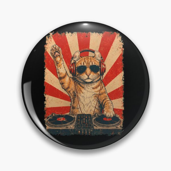 Item preview, Vintage DJ American Curl With Headphones Art Cat Owner designed and sold by DoodleTortle.