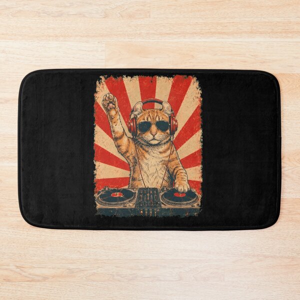 Item preview, Vintage DJ American Curl With Headphones Art Cat Owner designed and sold by DoodleTortle.