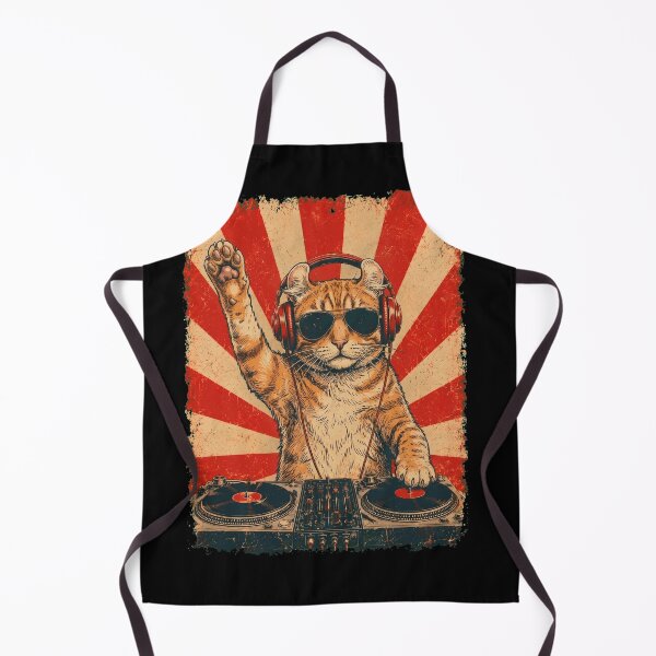 Item preview, Vintage DJ American Curl With Headphones Art Cat Owner designed and sold by DoodleTortle.