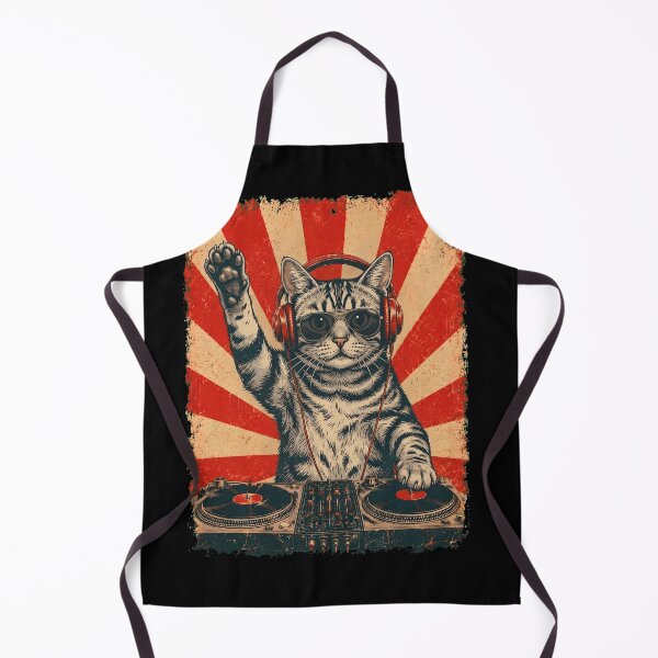 Item preview, Vintage DJ American Shorthair With Headphones Art Cat Owner designed and sold by DoodleTortle.