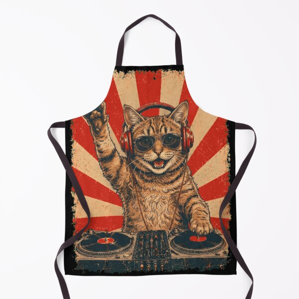 Item preview, Vintage DJ American Wirehair With Headphones Art Cat Owner designed and sold by DoodleTortle.