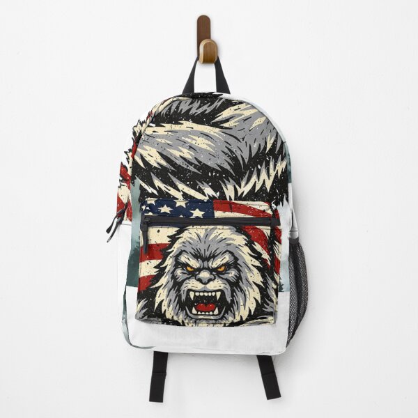 Item preview, Grey Yeti Bigfoot Patriotic American USA US Flag designed and sold by ConcepTWM.