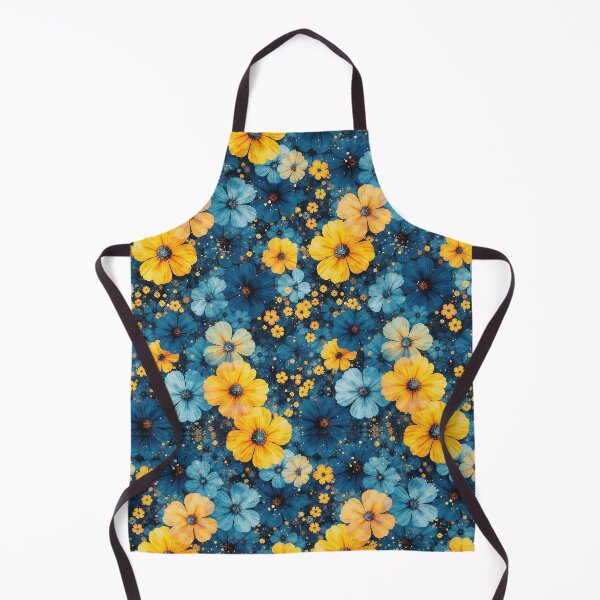 Item preview, blue and yellow flowers pattern designed and sold by anydesign01.